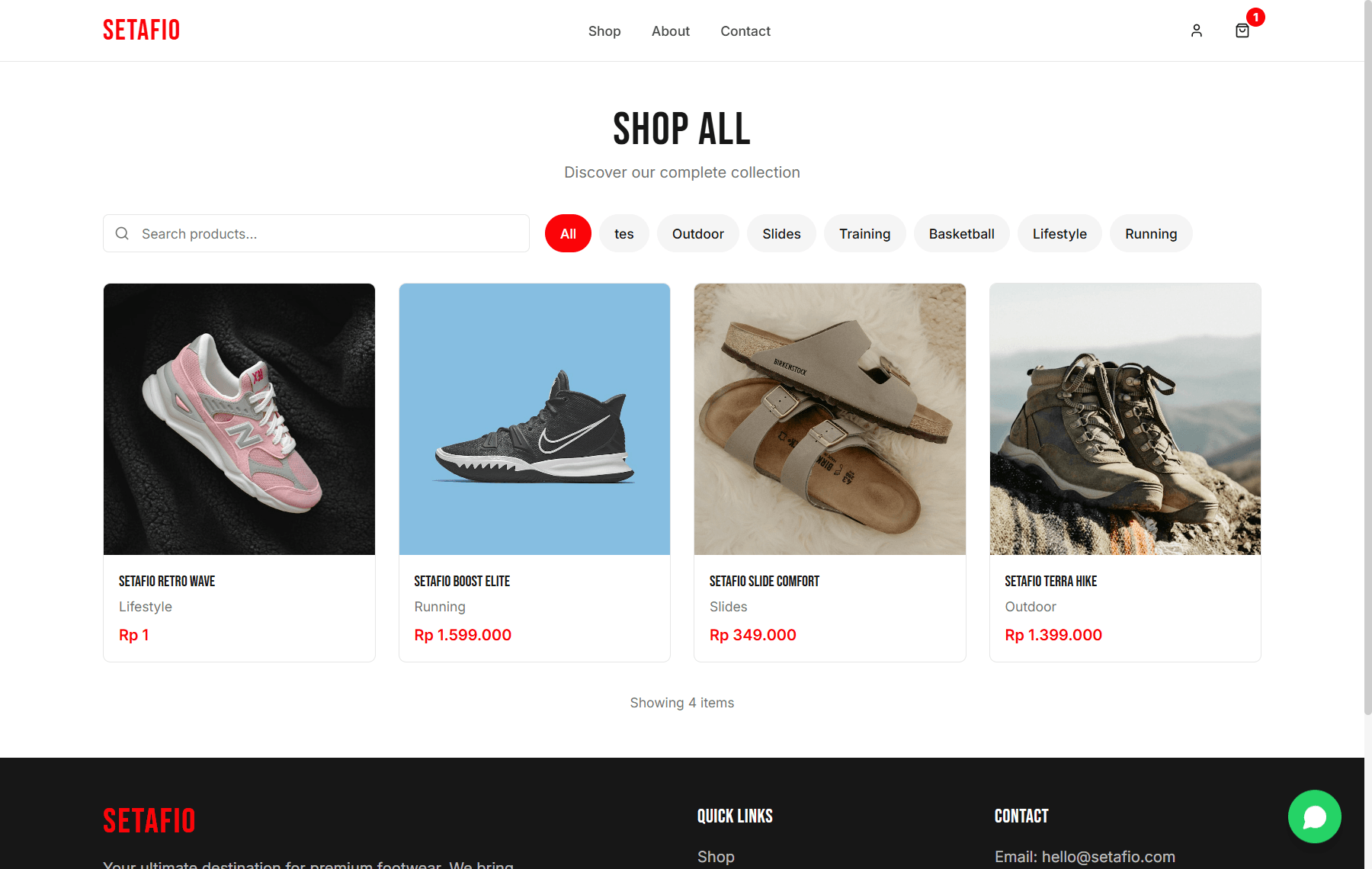 Setafio - ECommerce preview 1